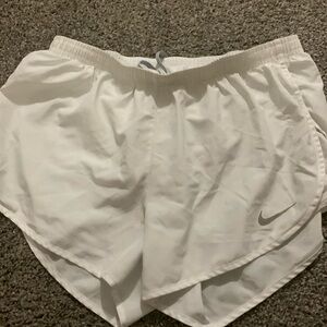 white nike running shorts